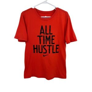 Nike Mens All Time Hustle‎ Graphic T-Shirt Red Athletic Cut Medium